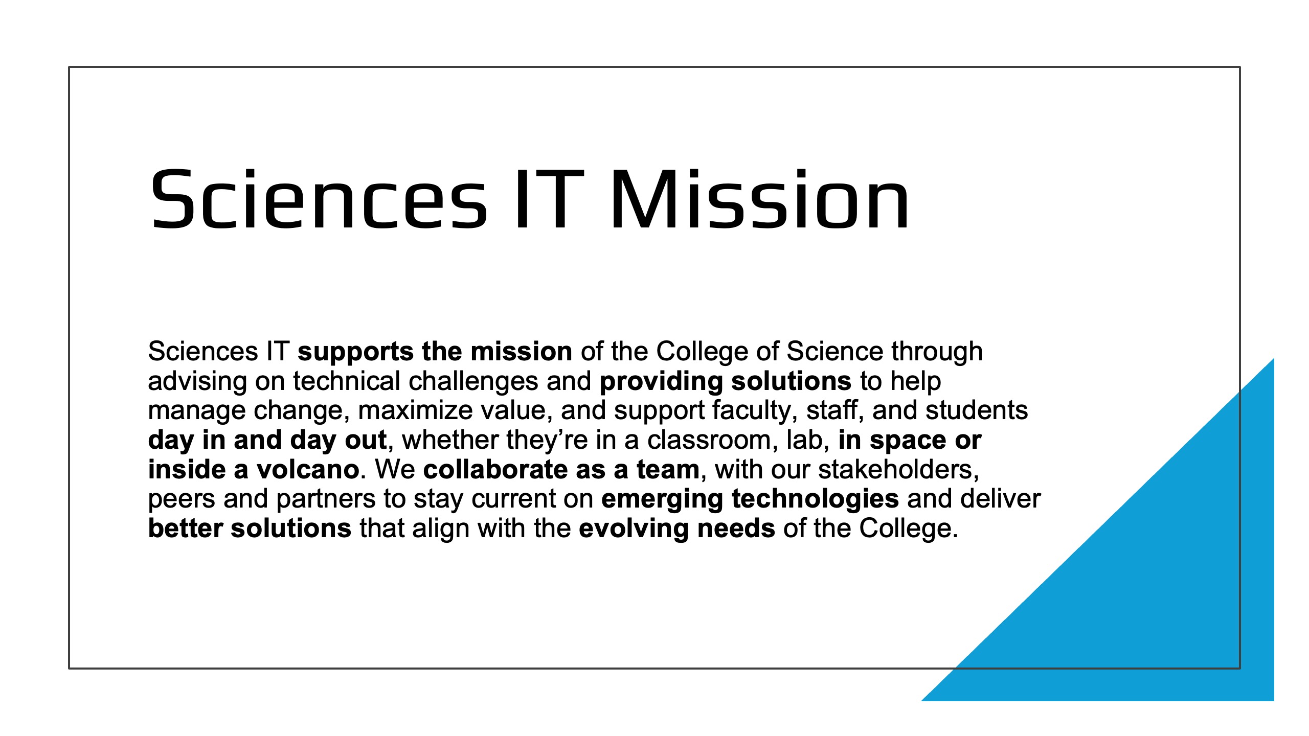 Science IT Mission